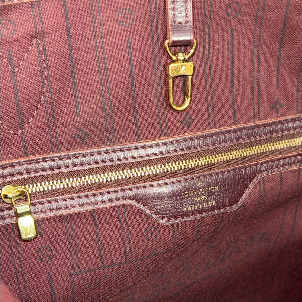 Louis Vuitton Pink & Brown mini Lin neverfull MM Monogram SEPHIA Tote IDYLLE - Picture 16 of 17